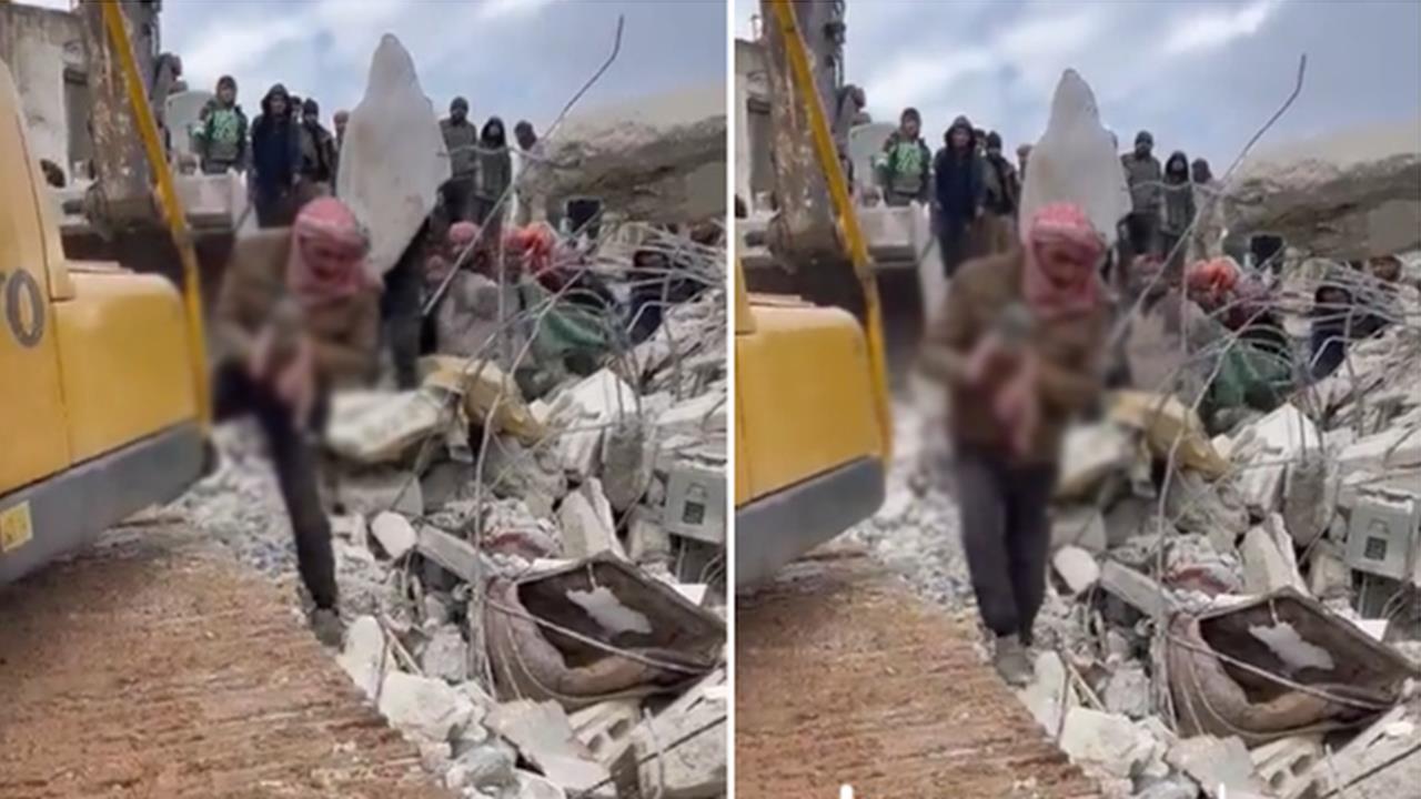 Bebeluș născut sub dărâmături, în Siria: mama a murit, protejându-și copilul cu propriul trup. VIDEO CU IMPACT EMOŢIONAL!